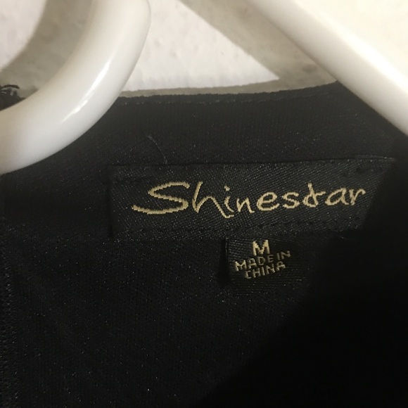 ShineStar Cropped Sheer Faux Wrap Blouse: Size Medium - Picture 3 of 8